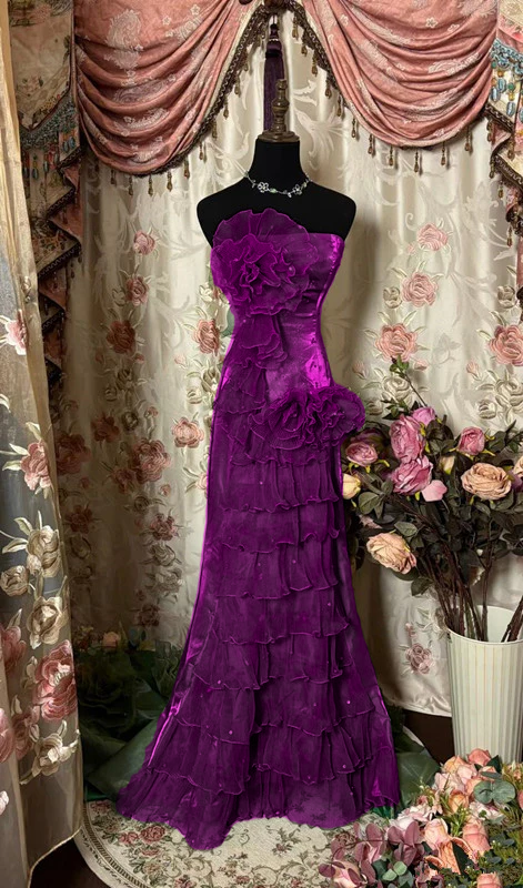 Green Strapless Long Prom Dress,Long Evening Gowns