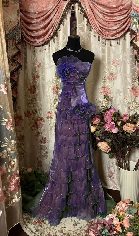 Green Strapless Long Prom Dress,Long Evening Gowns