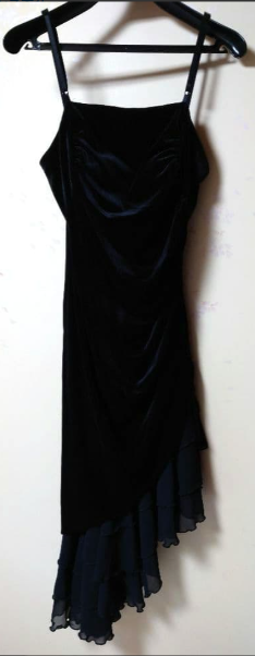 Black Velvet Tiered Cocktail Dress Prom Party Gowns Formal Dresses(Jacket not included)
