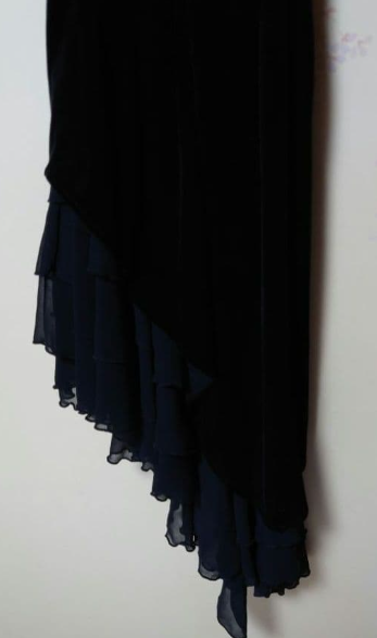 Black Velvet Tiered Cocktail Dress Prom Party Gowns Formal Dresses(Jacket not included)