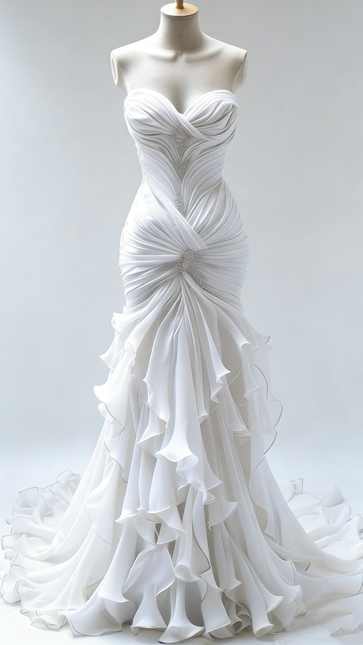 Stunning Mermaid Long Ivory Wedding Dresses