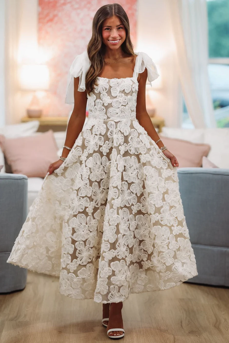 A Line White Prom Dress, Evening Party Dress For Women