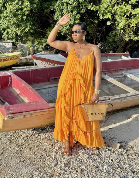 Sexy Orange Dress Long Evening Party Gowns