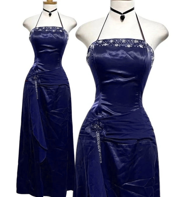 Halter Prom Party Dress Long Formal Evening Dress