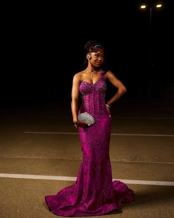 Red Mermaid Long Prom Dresses Formal Evening Dress