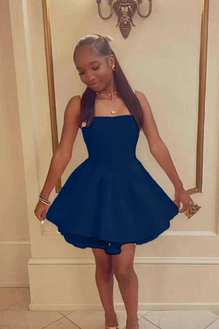 White A Line Homecoming Dress Short Party Dress