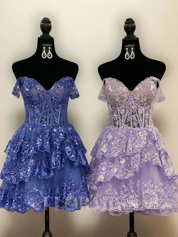 Gorgeous Off-Shoulder Strapless A-line Short Mini Homecoming Dress