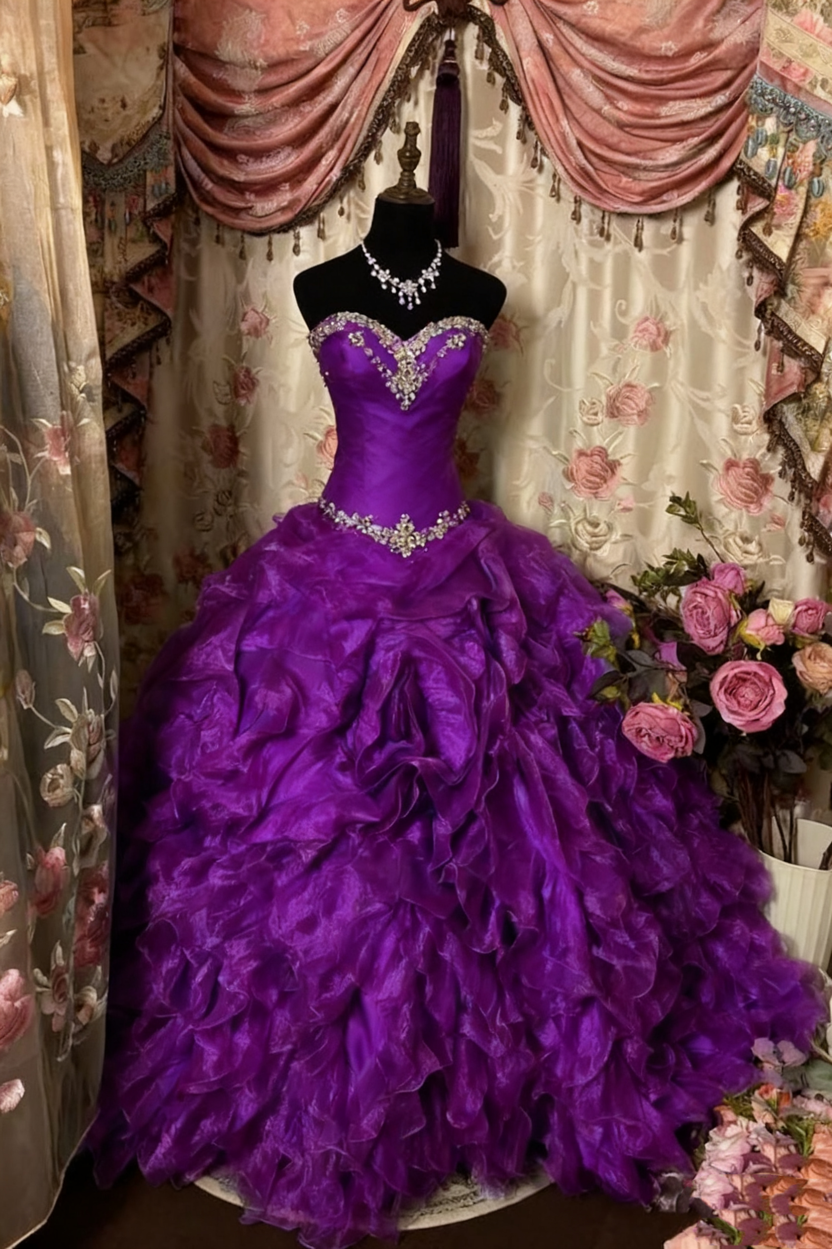 A Line Strapless Vintage Prom Dress Long Evening Dress
