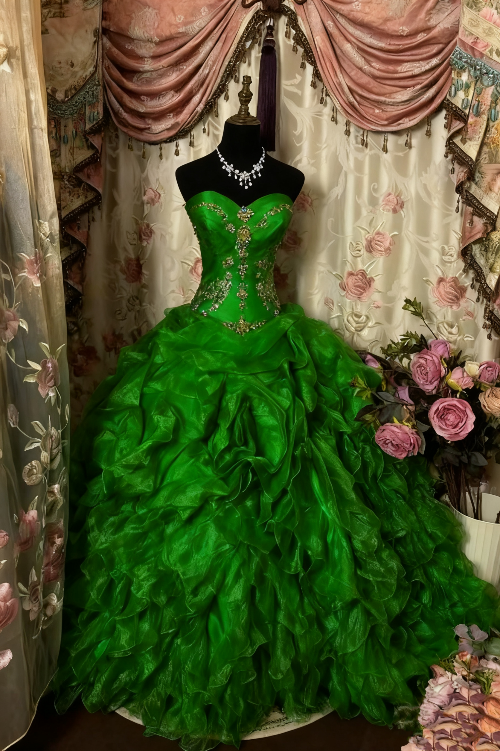 A Line Strapless Vintage Prom Dress Long Evening Dress