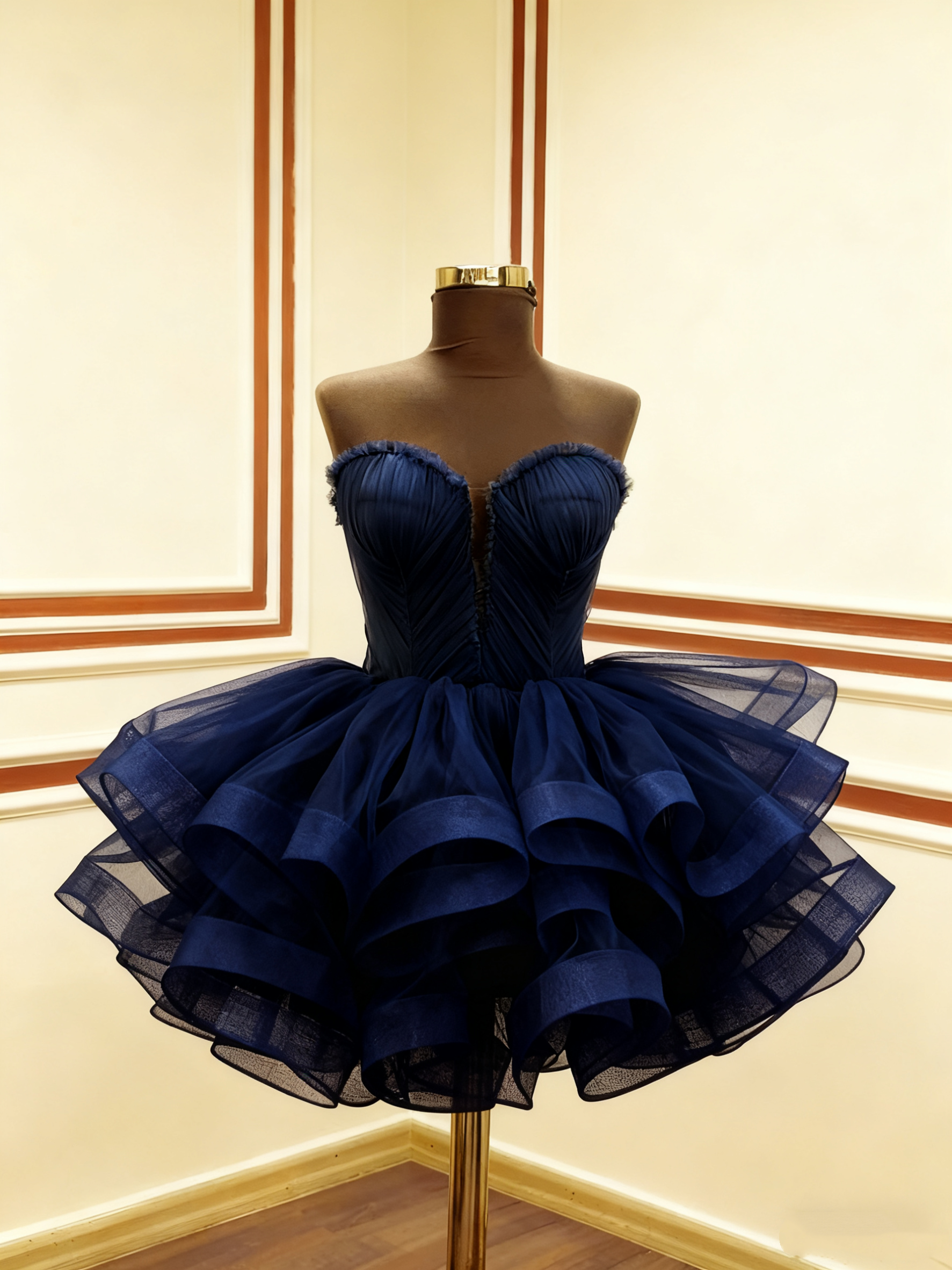 A Line Green Tulle Short Prom Dress Birthday Party Dress Homecoming Dress