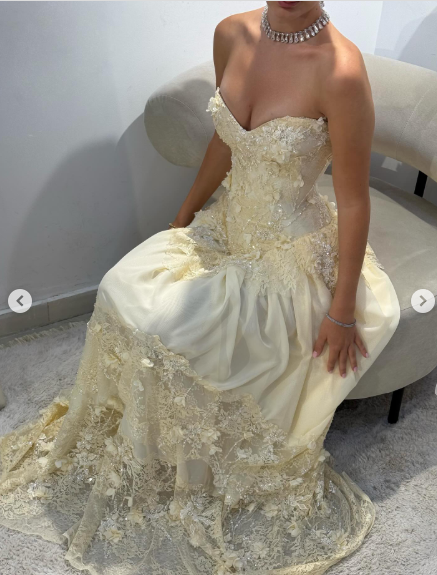 Yellow A Line Sweetheart Neck Long Prom Dress Evening Dress With Applique