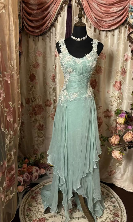 Classy Green Prom Dress Evening Dress Birthday Outfit