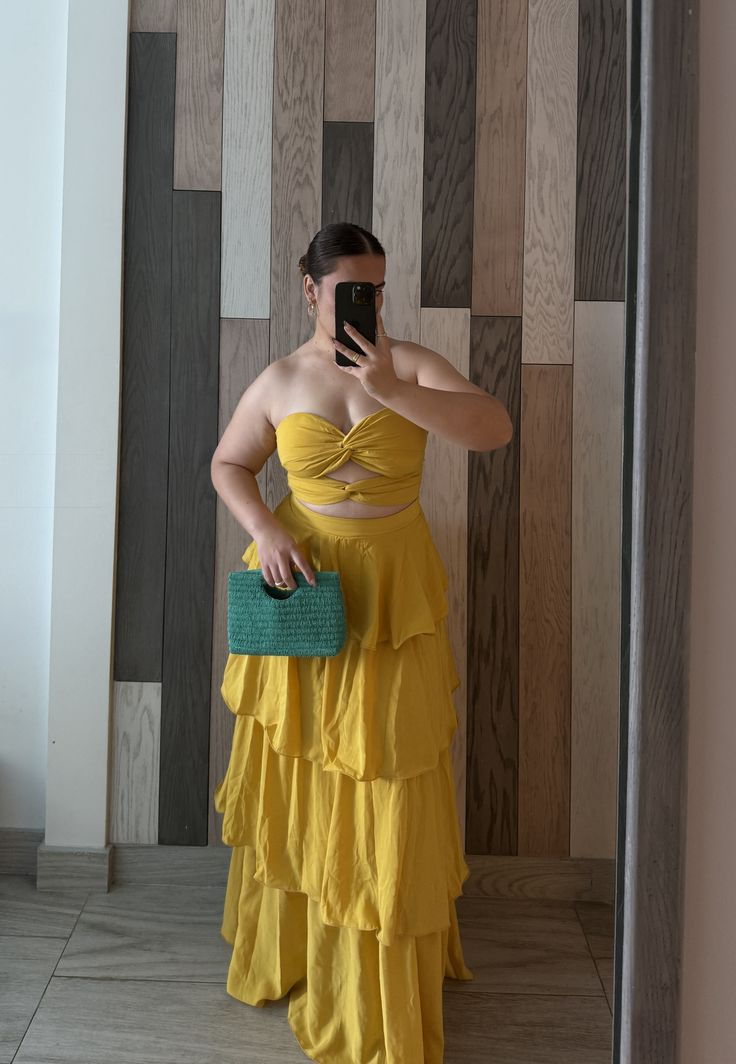 A Line Strapless Yellow Prom Party Dress Evening Dress Birthday Outfit