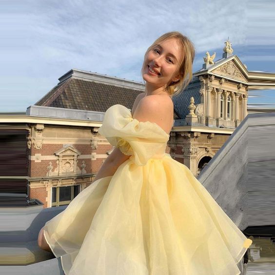 Vintage Cute Classic Off-the-shoulder Mini Princess Dress Cute Party Dress