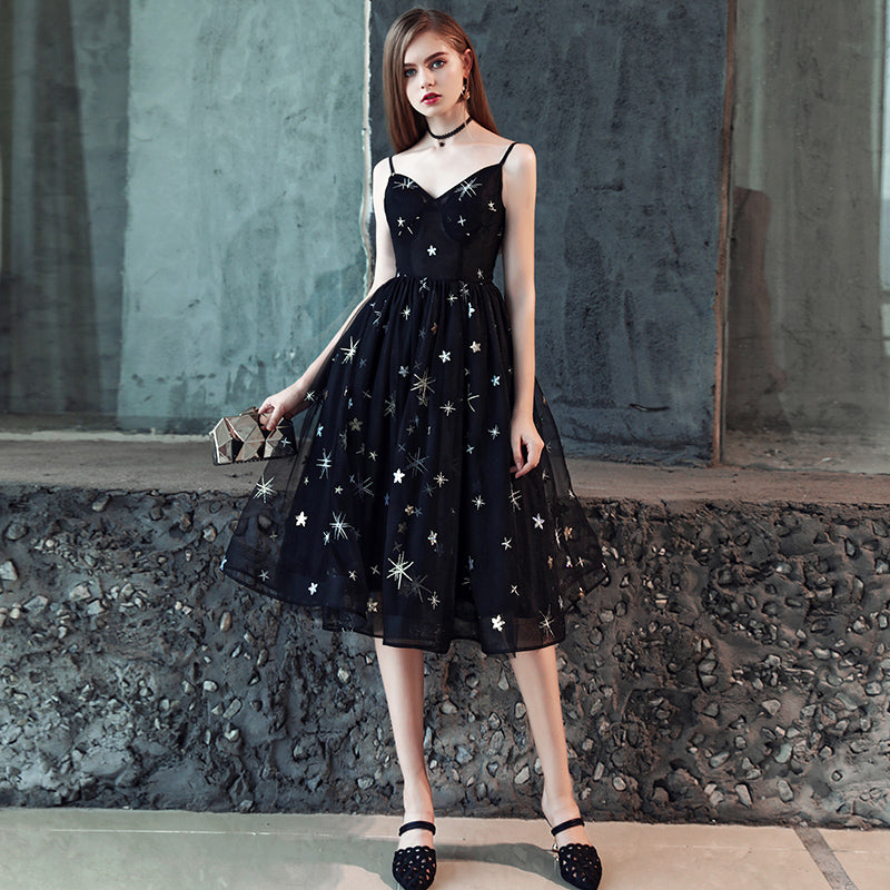 Black Tulle Short Prom Dress Evening Dress