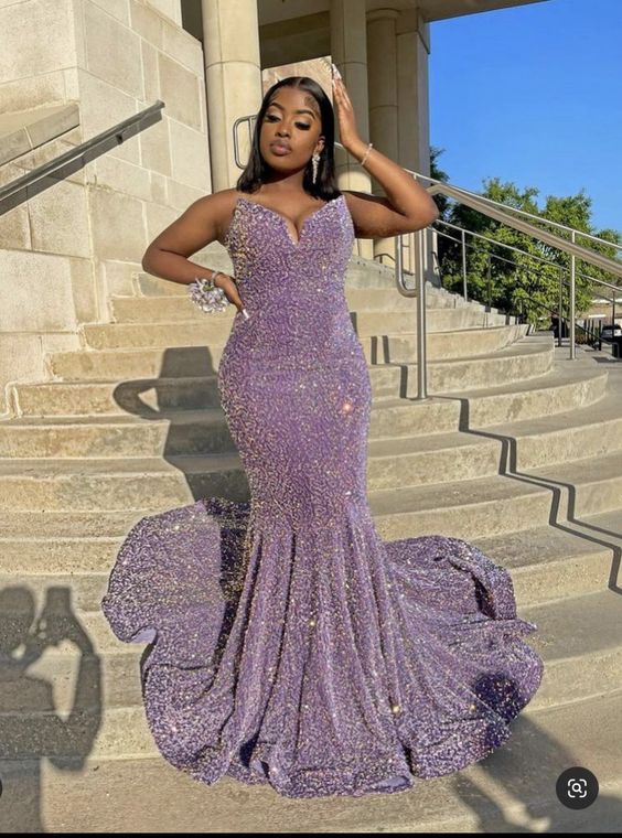 Sparkly Mermaid Long Prom Dress Sequins Evening Dress