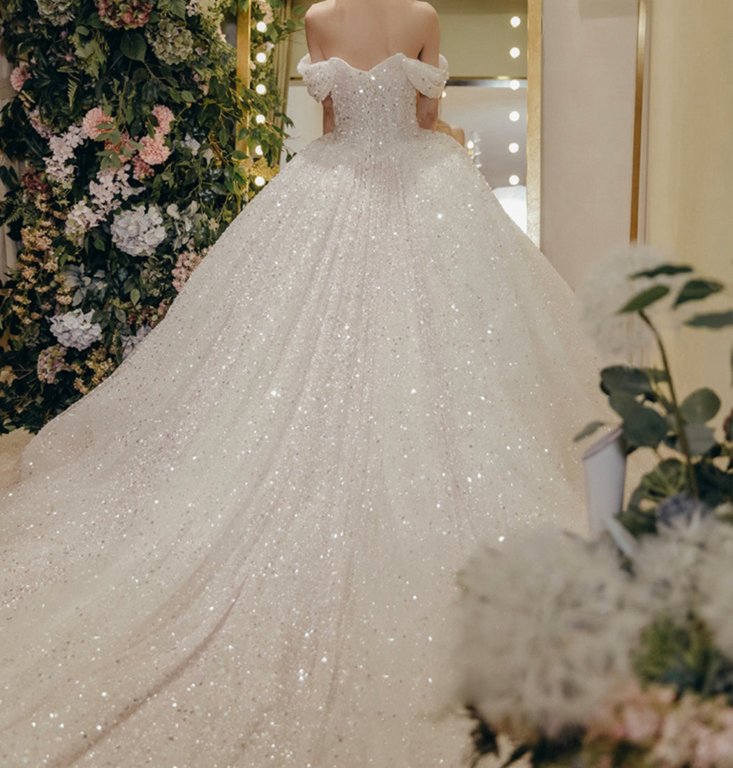 Amazing tulle sequins ball gown dress formal dress