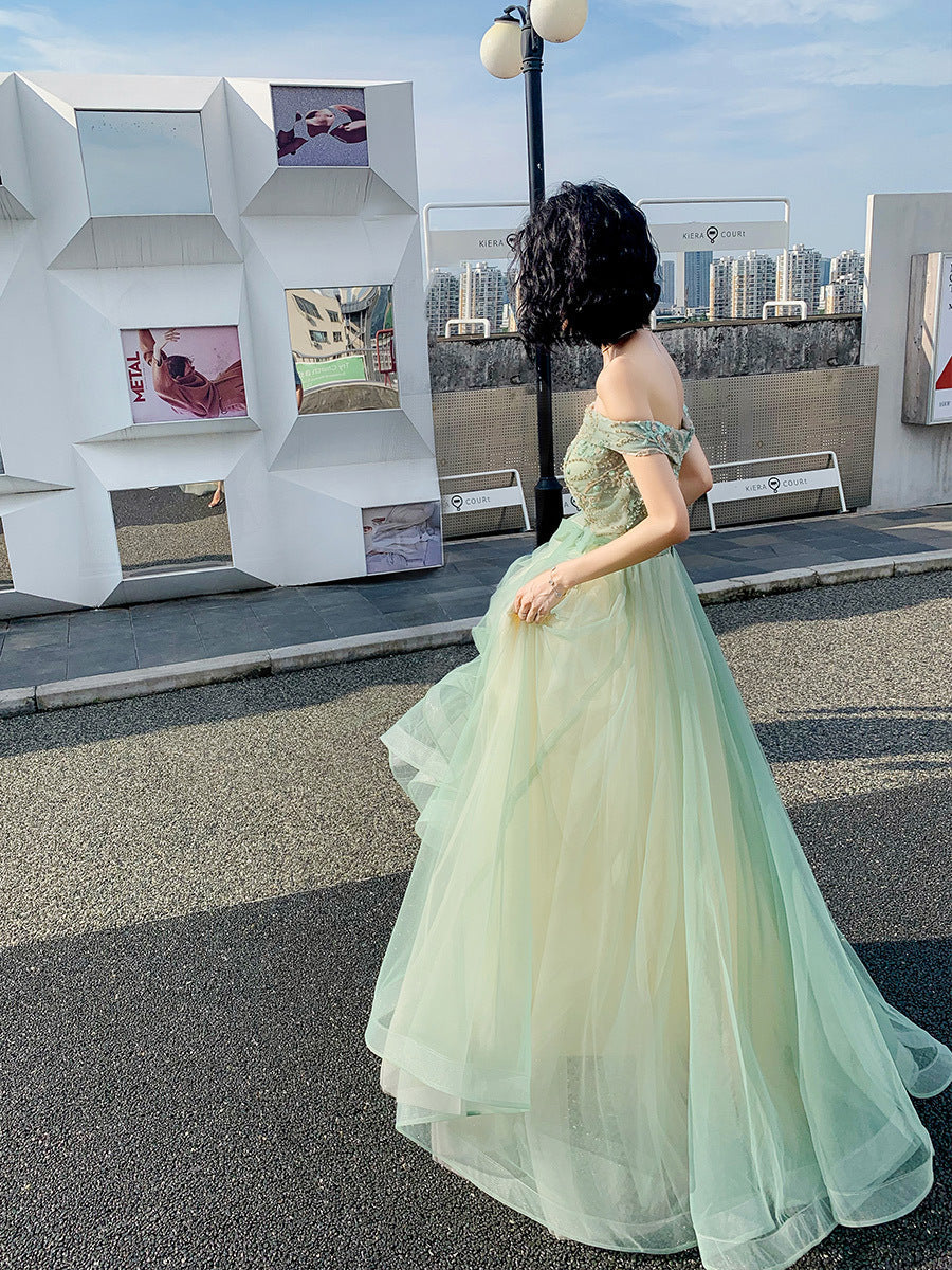 Off the Shoulder Long Formal Occasion Dress Evening Dress