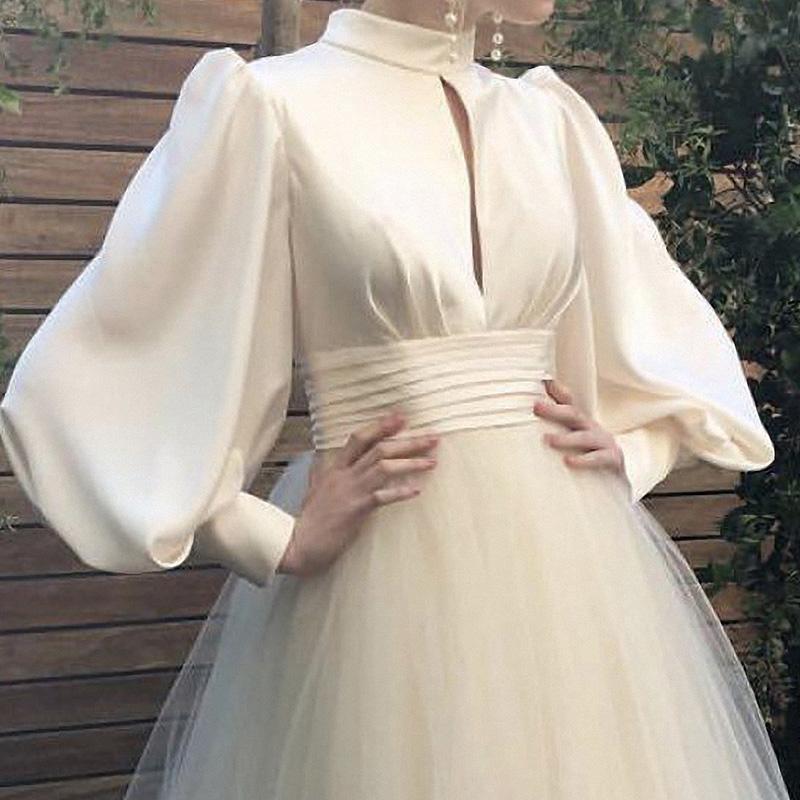 Long Sleeves Tulle Prom Dress , Chic Prom Dress