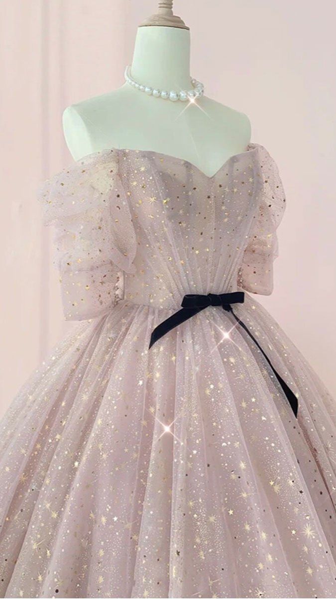Pink Tulle Long Prom Dress Sweet 16 Dress Ball Gown