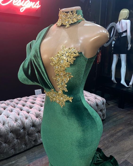 Green Mermaid Prom Dresses,Long Prom Dress