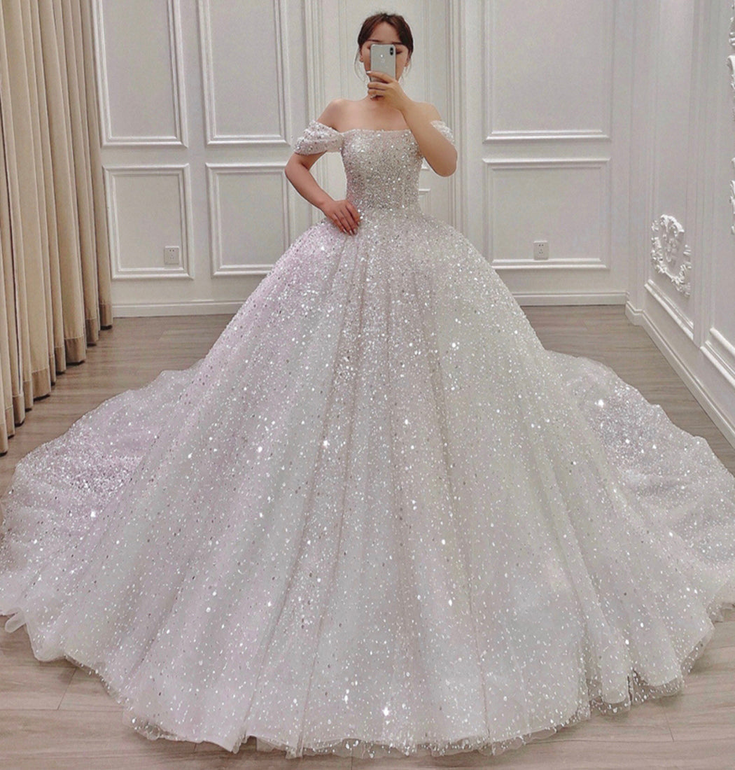 Amazing tulle sequins ball gown dress formal dress