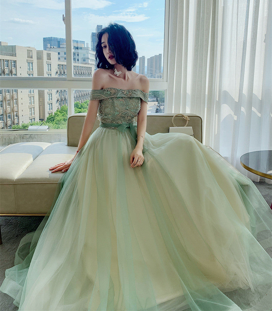 Off the Shoulder Long Formal Occasion Dress Evening Dress