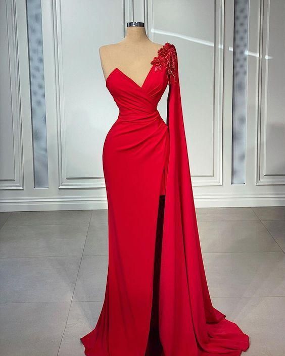 Red Floor Length Women Prom Dress Evening Gowns