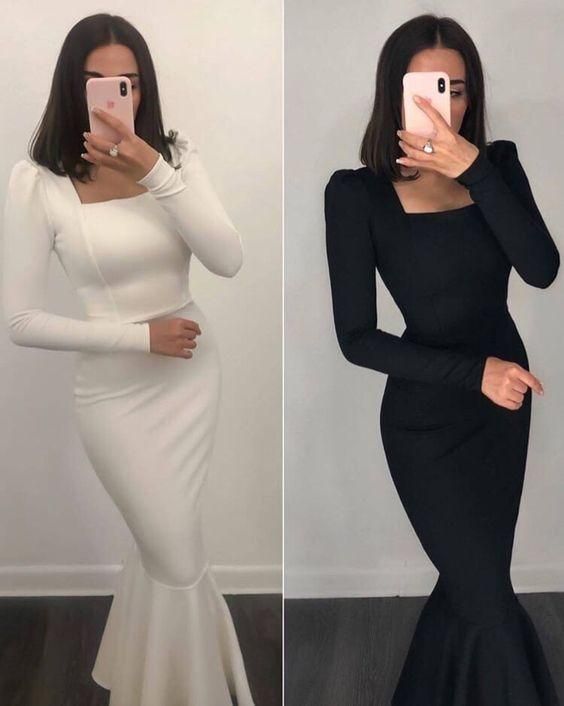Prom evening Dresses Mermaid Modest Prom dress Party Evening Gowns
