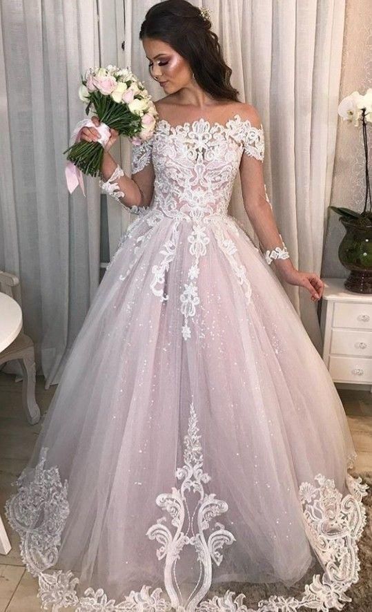 Off the shoulder lace long prom dress