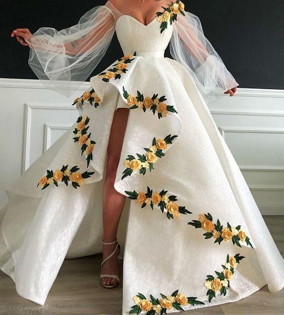 sweetheart neckline embroidery hand made flowers lace ball gown evening dresses