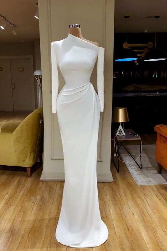 Elegant Long Sleeves Mermaid Prom Dresses Long