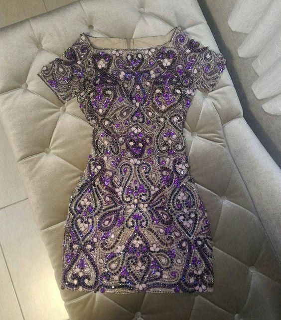 Purple Homecoming Dresses Beaded Homecoming Dress