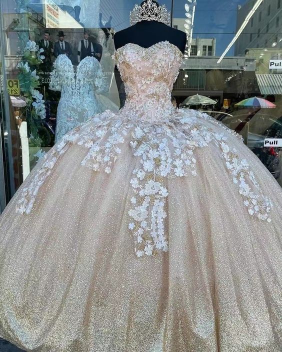 Sweetheart Prom Dresses Pageant Gown Birthday Dresses Gliter Ball Gown