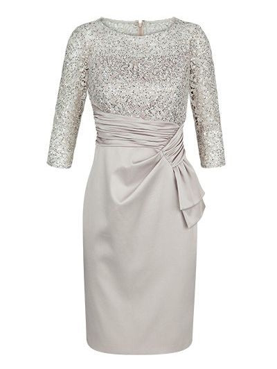 Elegant Scoop 3/4 Long Sleeves Mother of the Bride Dresses for Wedding Party Dress