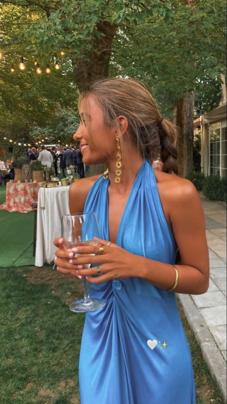 Newest Prom Dresses Halter Neck Prom Dresses Blue Floor Length Prom Dresses