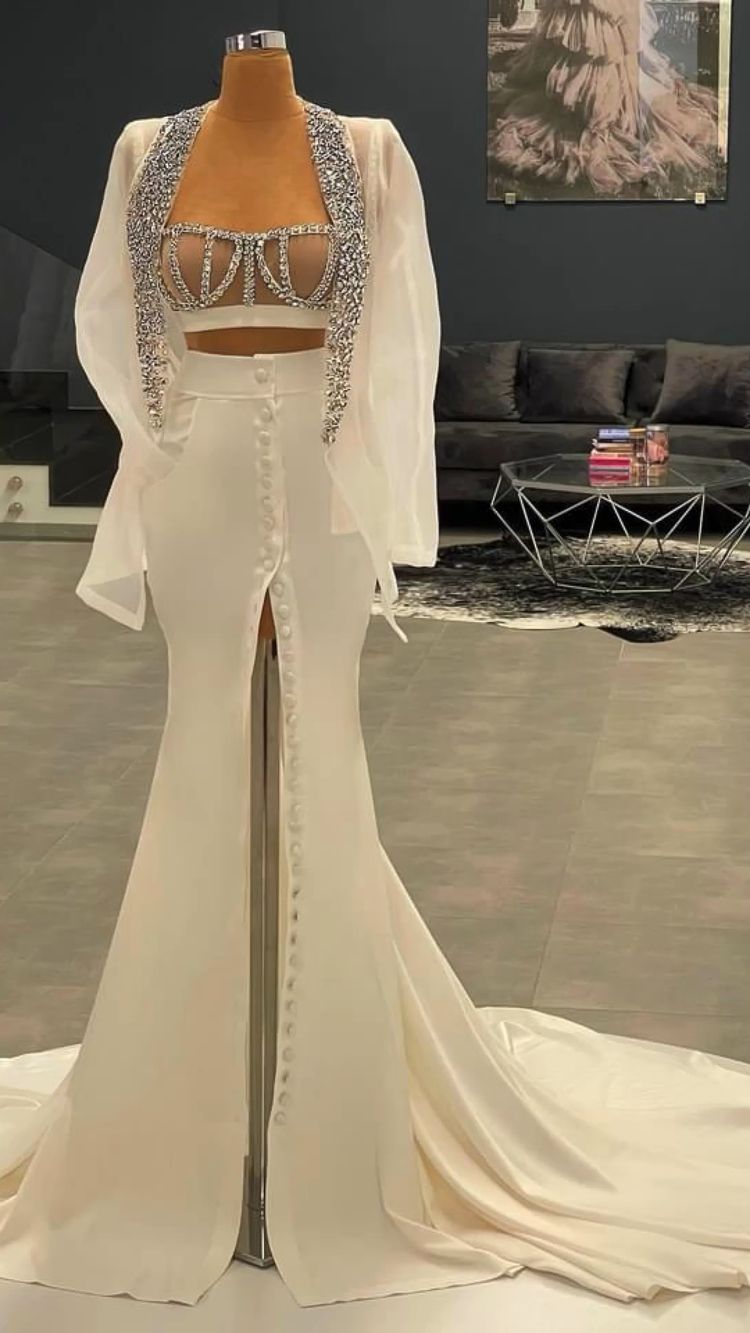 Charming Mermaid Long Prom Dress Handmade Evening Dress