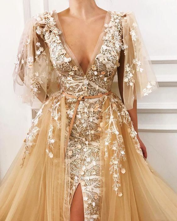 A Line Long Floor Length evening gown Prom Dresses