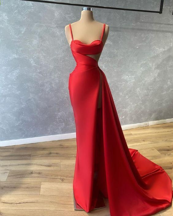 Chic Mermaid red prom Dresses evening Dresses