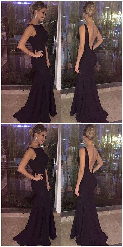 Black Elegant Evening Gowns, Charming Mermaid Formal Dress, Prom Dress