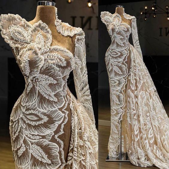 Elegant Long Tulle lace fashion Prom Evening Dress