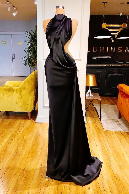Black Simple Prom Dress , Sexy Prom Dress
