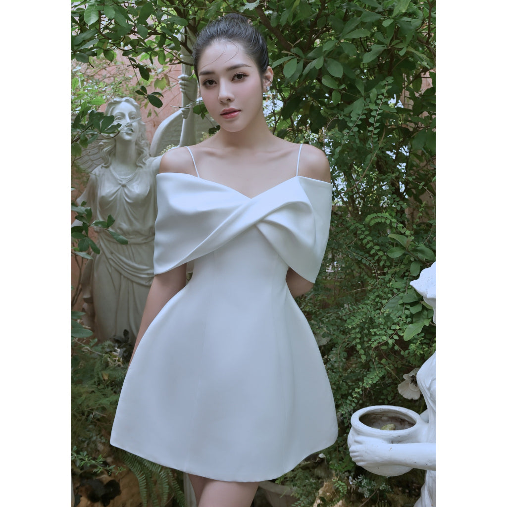 Vintage A Line Spaghetti Straps White Cocktail Dresses Short Homecoming Dress